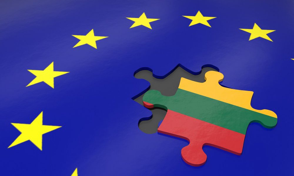 3d illustration. Puzzle piece with Lithuania flag.